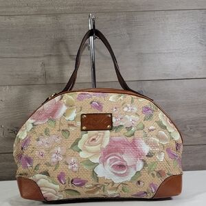 Patricia Nash Floral Leather Dome Satchel Handbag